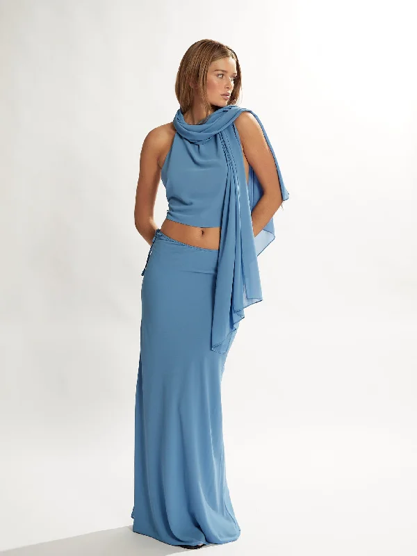 Maxine Maxi Skirt Azure Blue