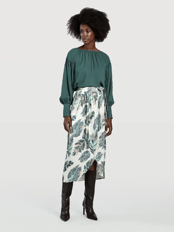 Printed Wrap Skirt chiffon skirt airy