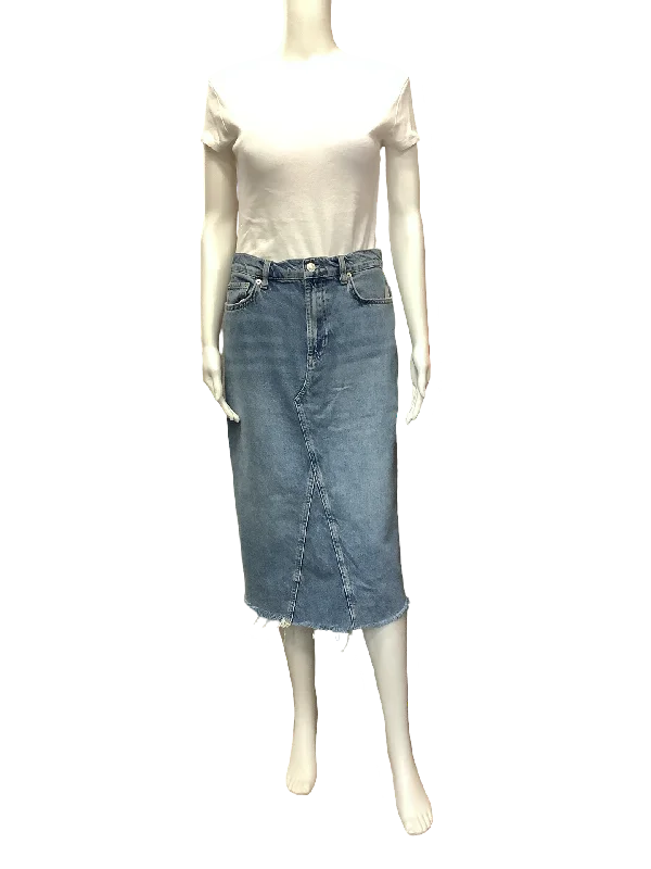 Rails Jean Skirt Blue  Midi Length Size 4/27 chiffon skirt floaty