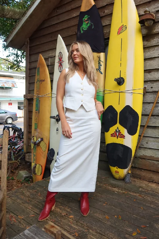 Ready and Waiting Maxi Skirt velvet skirt glossy
