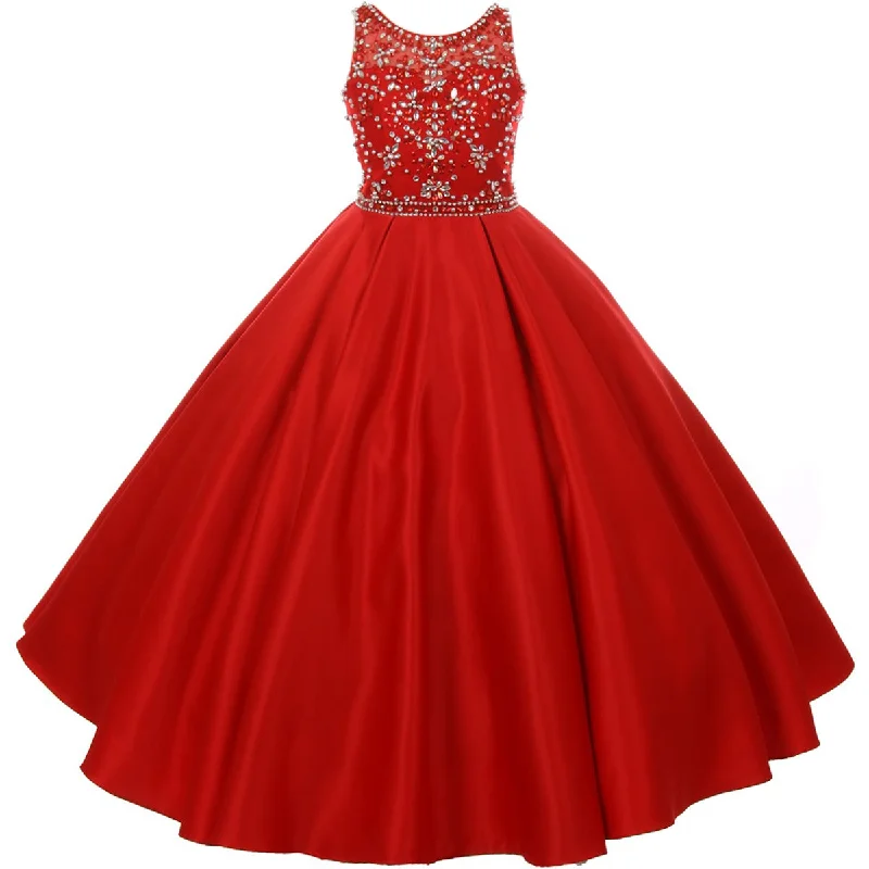 RHINESTONES AND BEADS BODICE WITH PLEATED SATIN SKIRT denim skirt trendy