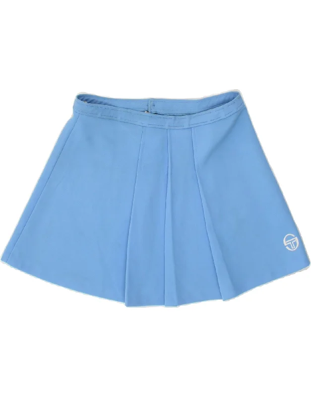 SERGIO TACCHINI Womens Tennis Skirt US 14 Large W32 Blue leather skirt sleek