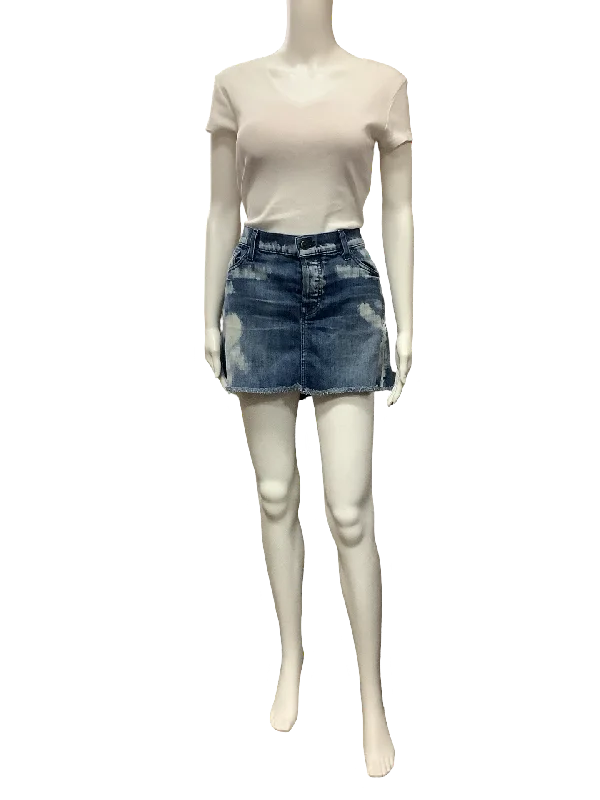 7 For All Mankind Women's Skirt Distressed Blue Size: 8