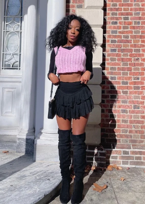Sunshine Daydream Skirt ★ Black corduroy skirt comfortable