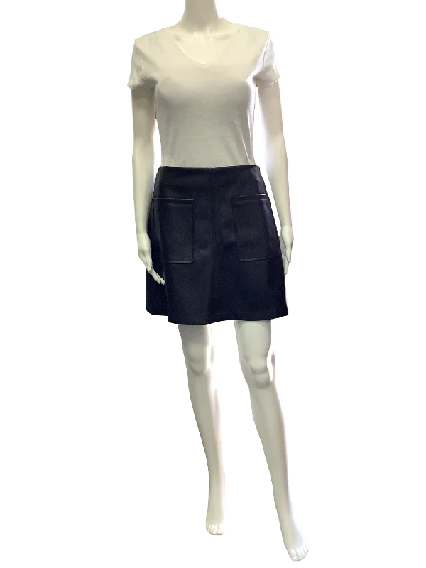 Anthropologie Maeve Skirt Faux Leather Black Mini Skirt w/Tags Size: P seamless skirt comfort