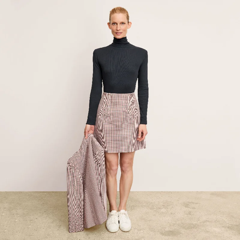 Whitney Skirt - Stretch Twill - Mini Check modal blend skirt