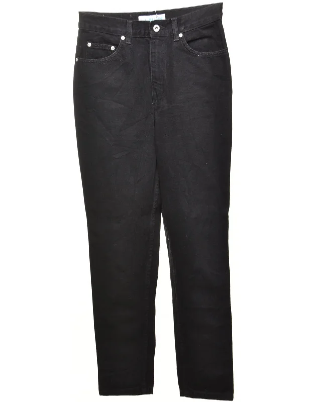 High Waist Tapered Jeans - W28 L30 Fashionable Slim Fit Jeans