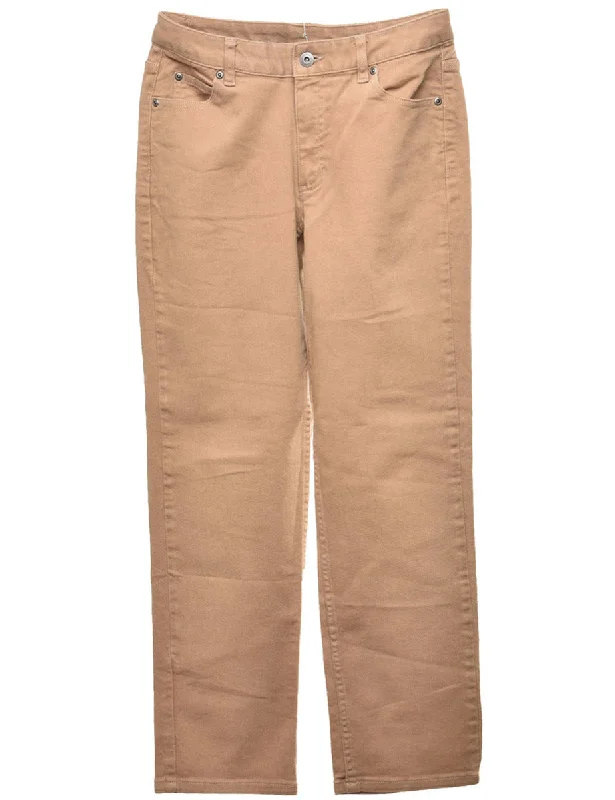 Light Brown Straight Fit Jeans - W26 L26 Comfortable Flare Leg Jeans