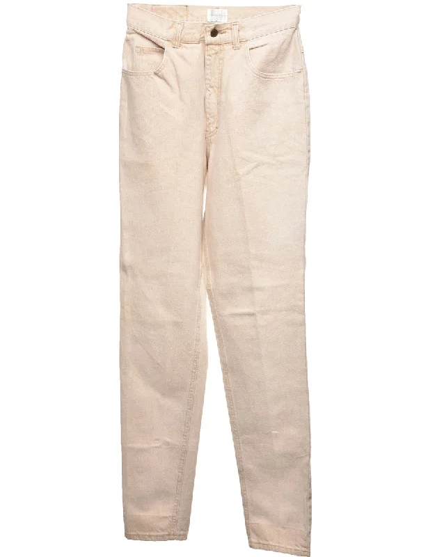 Light Brown Straight Fit Jeans - W26 L33 Casual Wide-Legged Denim Jeans