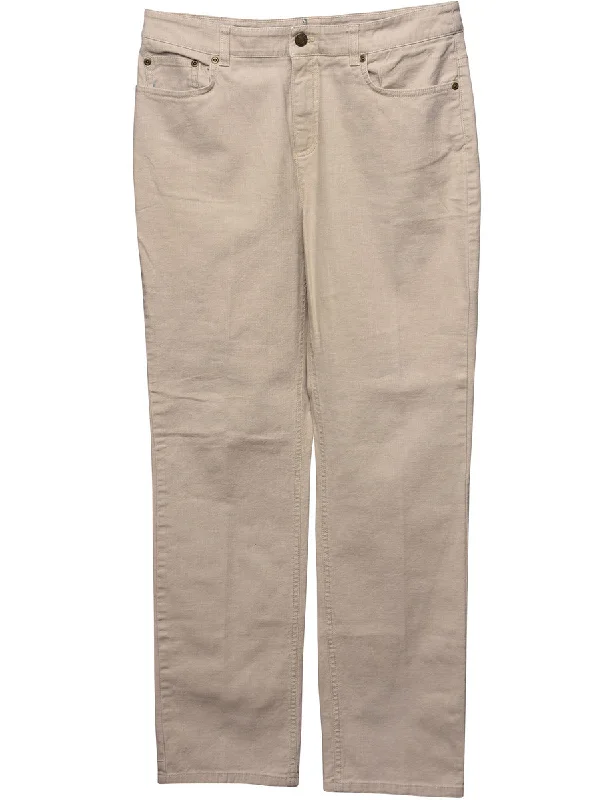 Light Brown Tapered Jeans - W33 L31 Trendy Low-Rise Bootcut Jeans