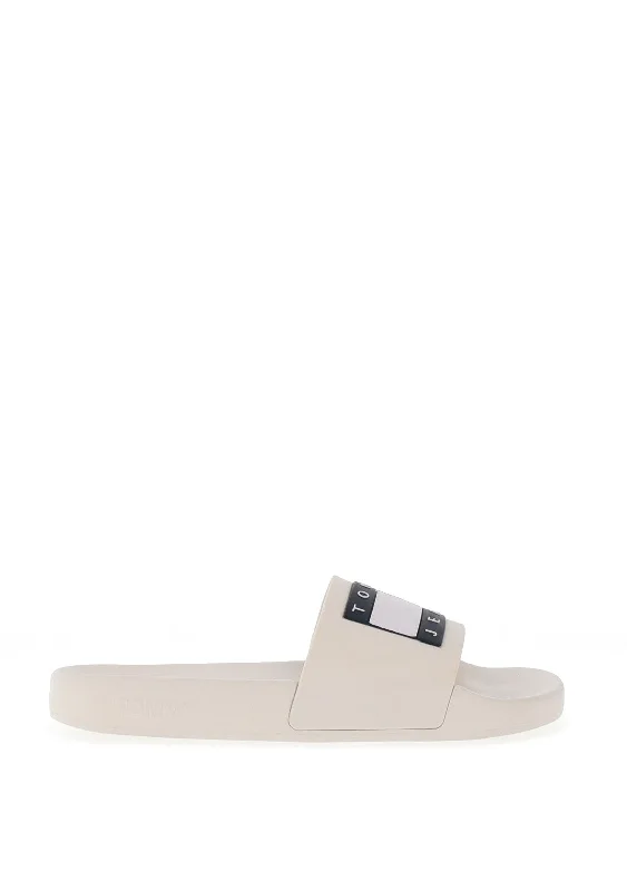Tommy Jeans Womens Essential Pool Sliders, White Chic Vintage-Inspired Denim Jeans