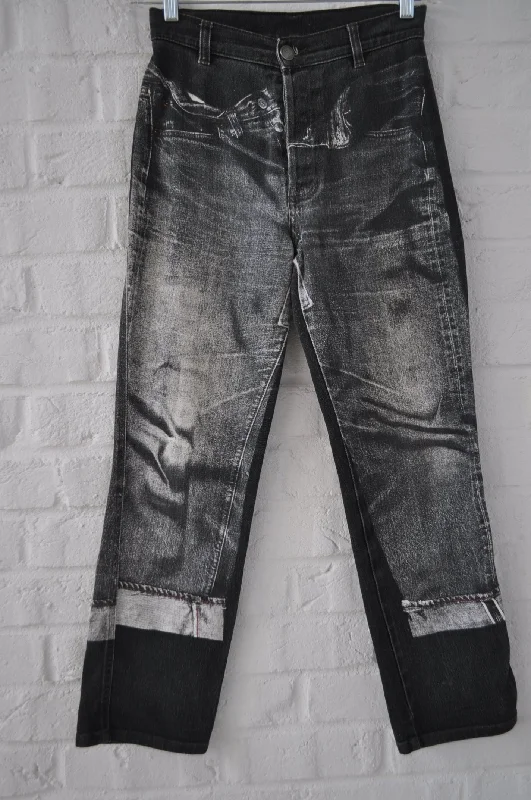 Jean Paul Gaultier jeans with inprint 90s Comfortable Dark Wash Jeans