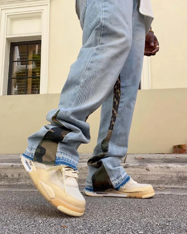 MNML B126 Flare Denim Jeans Blue Cozy Wide-Legged Jeans
