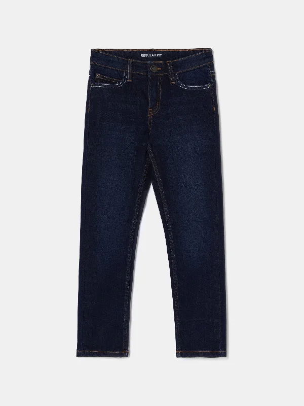 Relaxed Fit Sport Jeans Trendy Button-Up High-Waist Jeans
