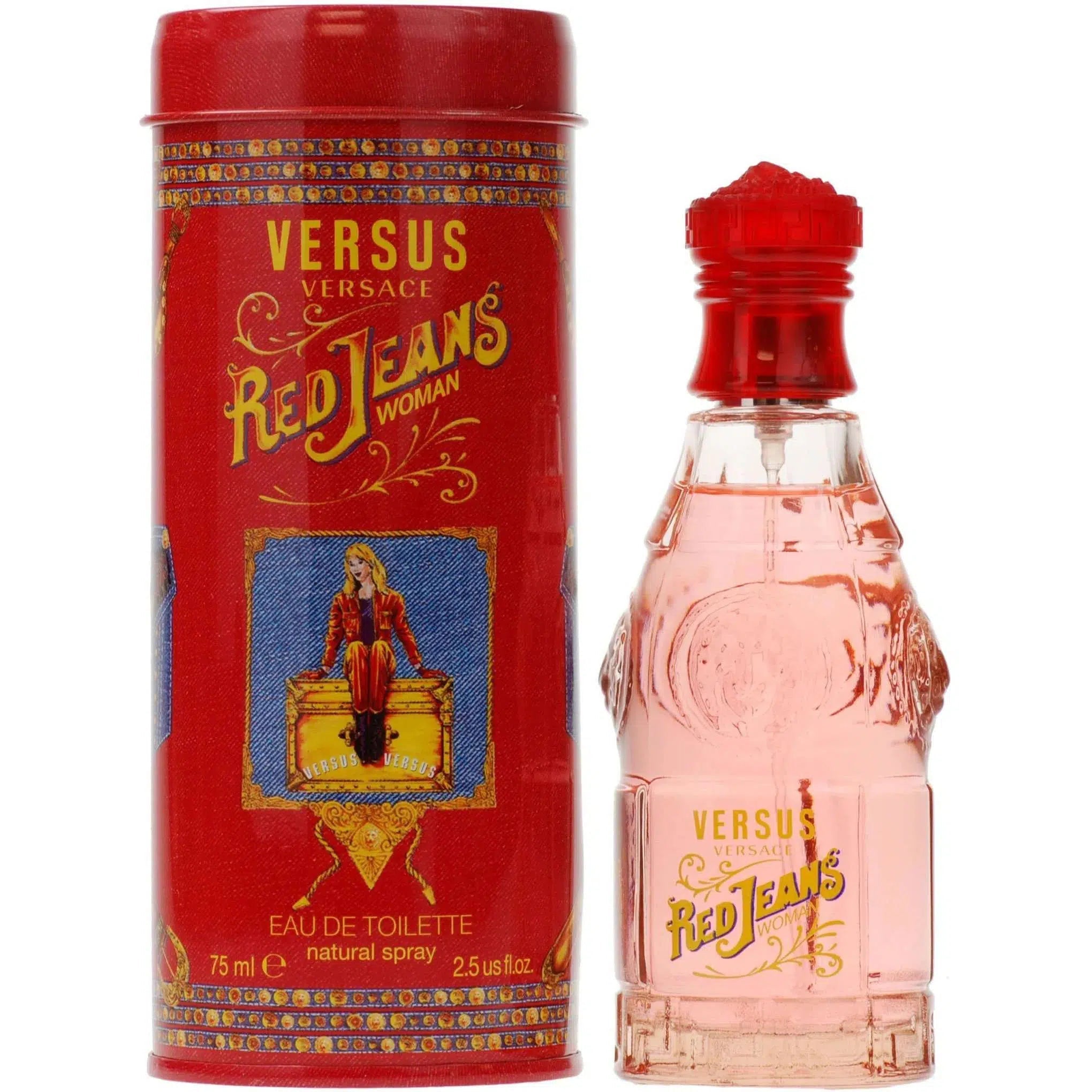 Versace Red Jeans 75ml Trendy Pleated Waist Jeans