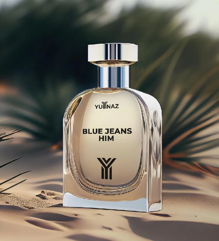 Blue Jeans Him Perfume Trendy Low-Rise Slim Jeans