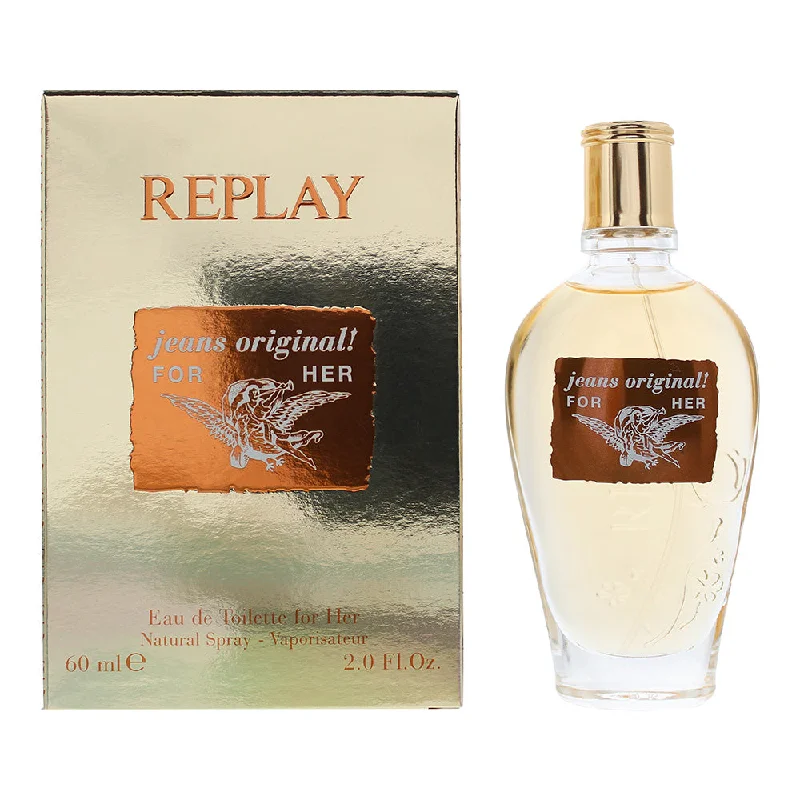Replay Jeans Original For Her Eau De Toilette 60ml Fashionable Raw Hemmed Jeans