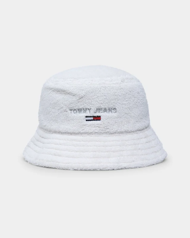 Tommy Jeans Women's Sport Winter Bucket Hat White Trendy Cut-Off Denim Shorts