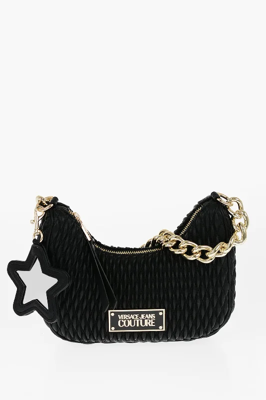 Versace JEANS COUTURE Quilted Faux Leather Shoulder Bag with Removab Unica One size Classic Blue Denim Jeans Versace JEANS COUTURE Quilted Faux Leather Shoulder Bag with Removab Unica One size Classic Blue Denim Jeans