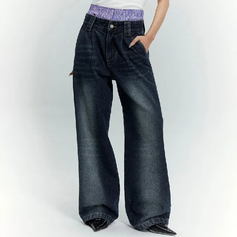 Daniva Washed Faded Color Denim High Waist Straight Leg Jeans Pants Stylish Slim Fit Denim Daniva Washed Faded Color Denim High Waist Straight Leg Jeans Pants Stylish Slim Fit Denim