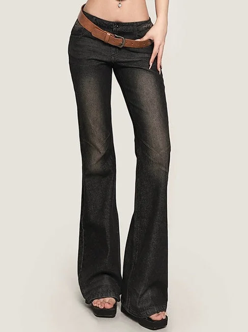 Makenzie Denim Low Rise Washed Slim Micro Flare Jeans Pants Chic Vintage-Inspired Denim Jeans Makenzie Denim Low Rise Washed Slim Micro Flare Jeans Pants Chic Vintage-Inspired Denim Jeans