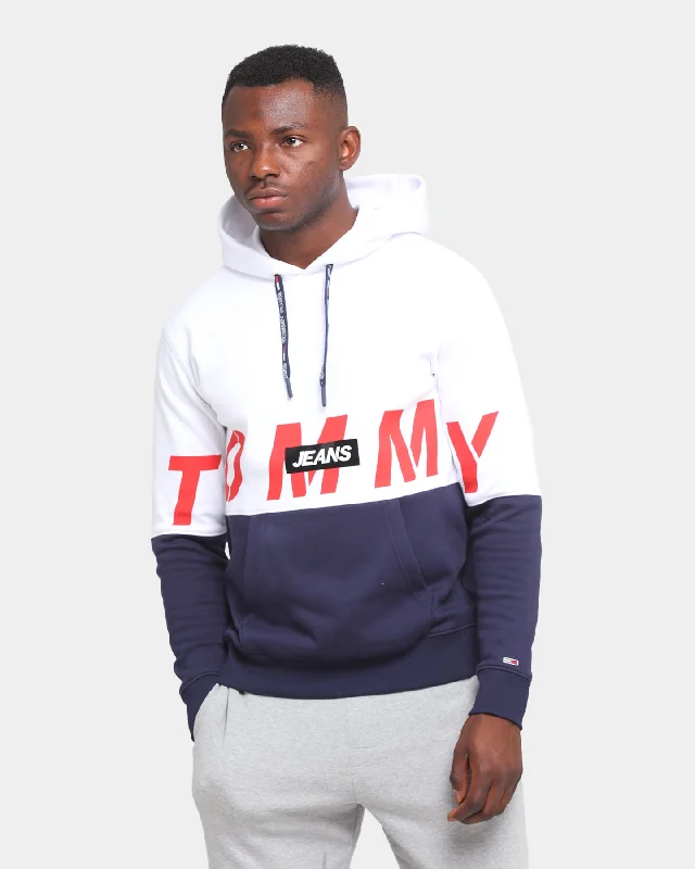 Tommy Jeans Logo Hoodie White Multi Comfortable Stretch Fit Jeans