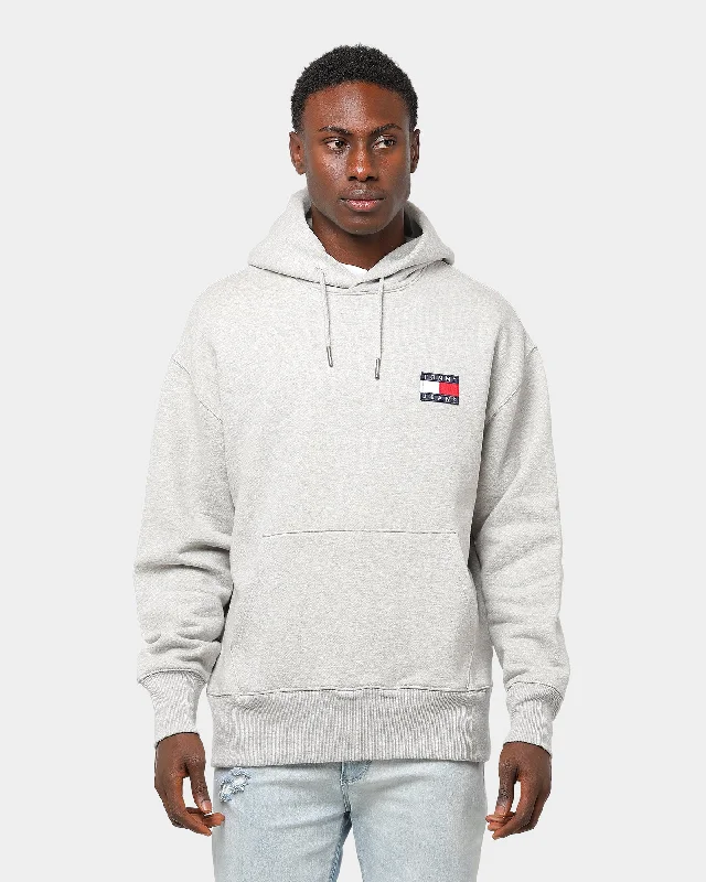 Tommy Jeans TJM Tommy Badge Hoodie Light Grey Heather Comfortable Dark Wash Jeans