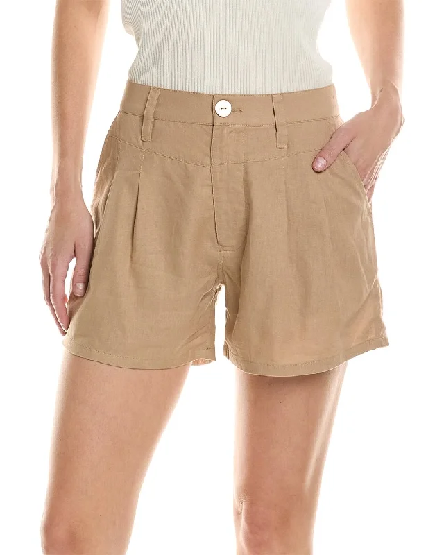 Hudson Jeans Pleated Linen-Blend Short