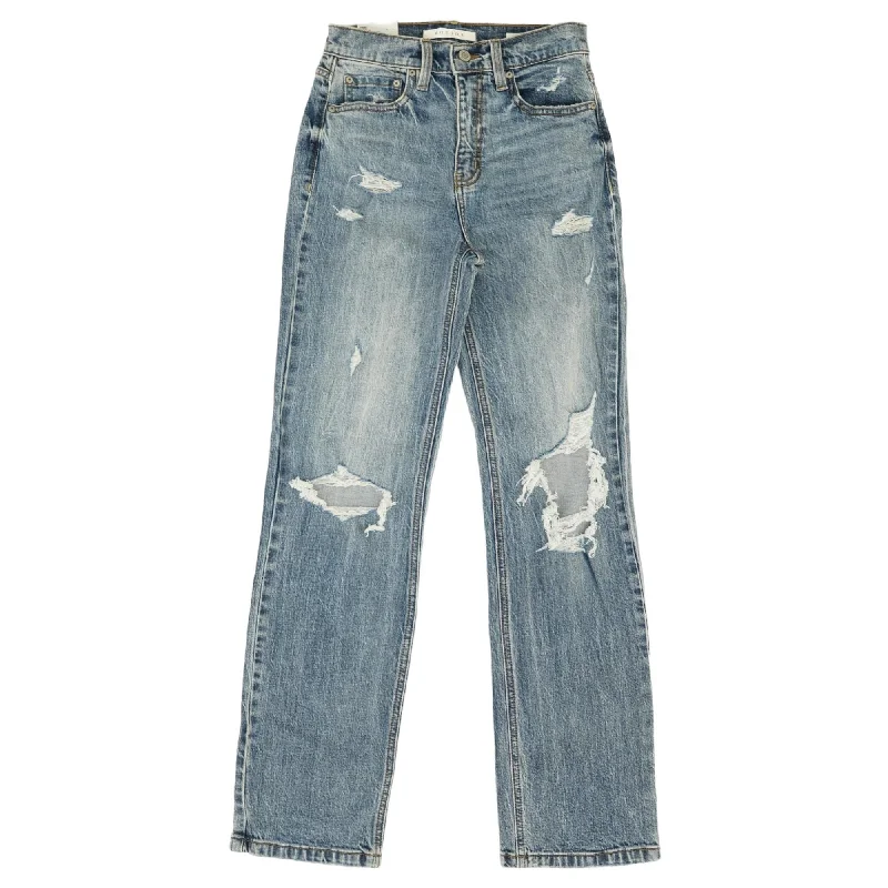 Blue Solid High Rise Jeans