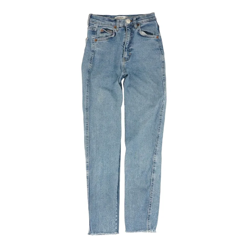 Blue Solid Skinny Leg Jeans