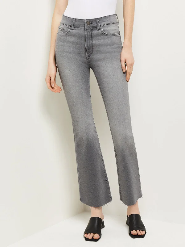 Bridget High-Rise Cropped Bootcut Jeans, Overcast Fashionable Mom Jeans