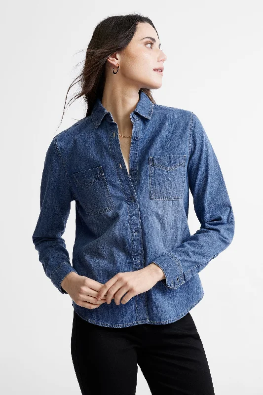 Chemise en jeans coupe ajustée - Femme