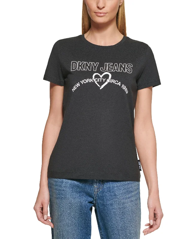 DKNY Jeans Womens Heart Logo T-Shirt Elegant Skinny Leg Jeans