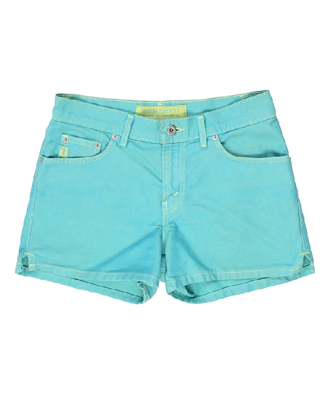 Guess Jeans Teal and Lime Denim Shorts - W32