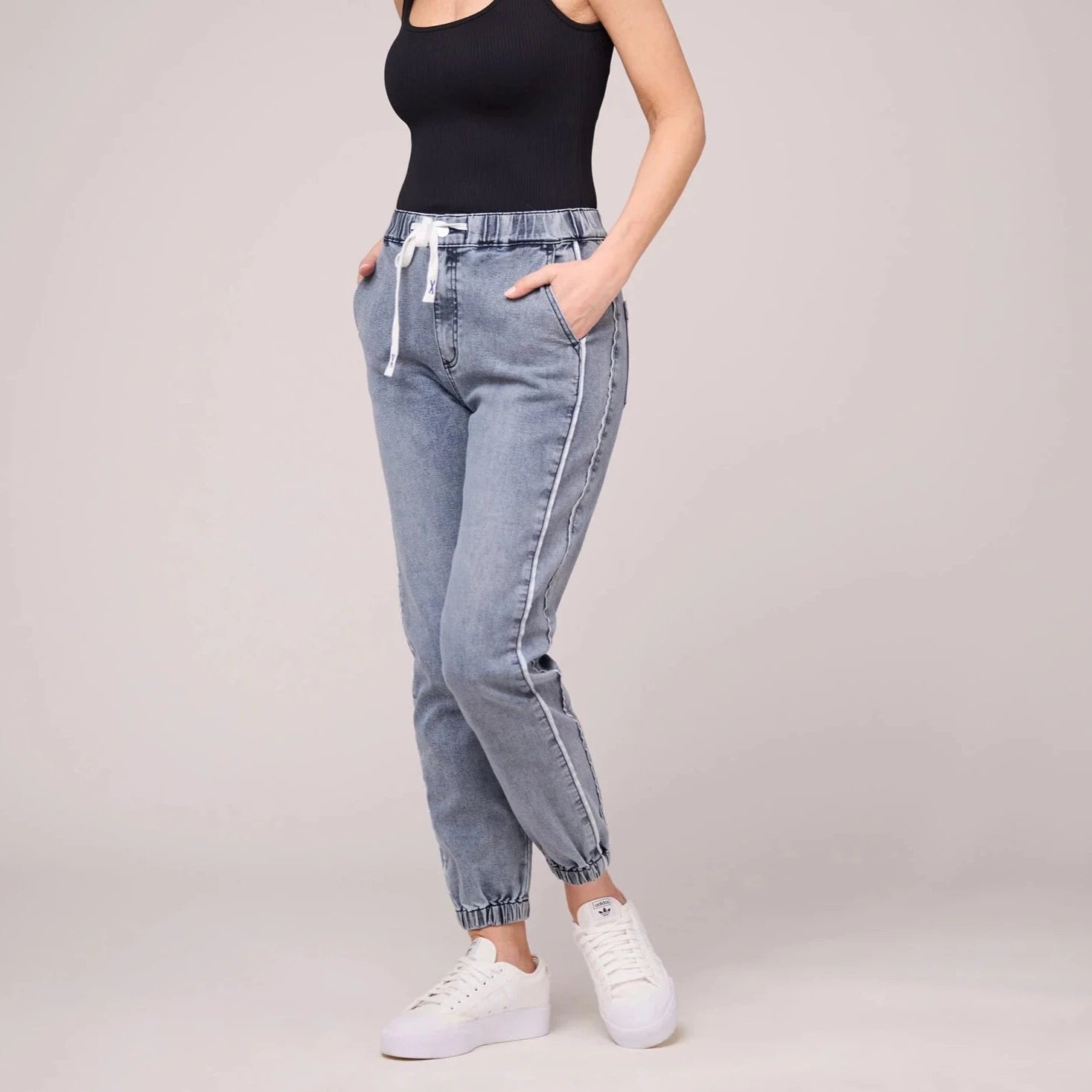 Second Yoga Jeans - Malia Relaxed Leg Ocean Side Trendy Low-Rise Slim Jeans
