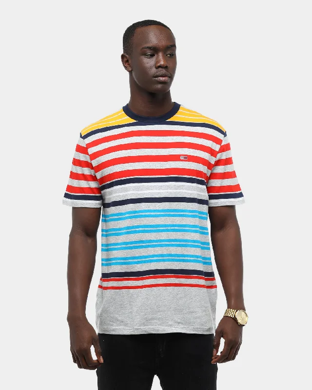 Tommy Jeans Men's TJM Multi Stripe T-Shirt Light Grey Heather/Multi