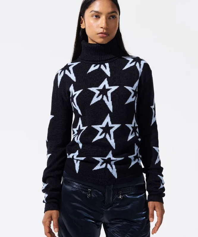 Women's Stardust Sweater Hooded Caped Shawl Collar