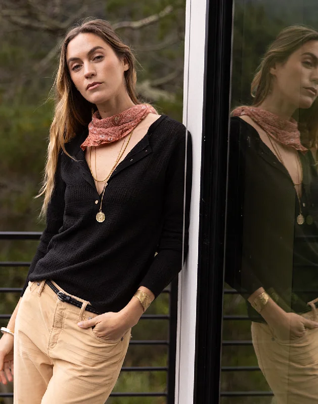Amara Pointelle Sweater: Black Satin Fabric Silk Fabric Chiffon Fabric