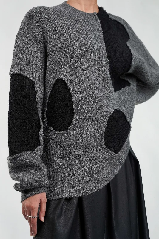 Ash Black Patch Sweater Front Pockets Side Pockets Patch Pockets