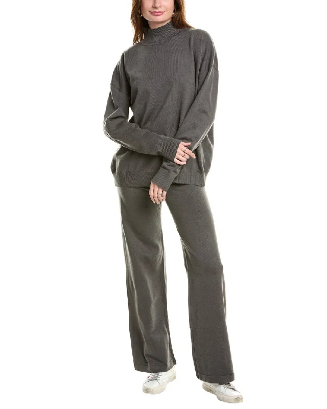 Beulah 3Pc Cashmere-Blend Sweater & Pant Set Satin Fabric Silk Fabric Chiffon Fabric Beulah 3Pc Cashmere-Blend Sweater & Pant Set Satin Fabric Silk Fabric Chiffon Fabric