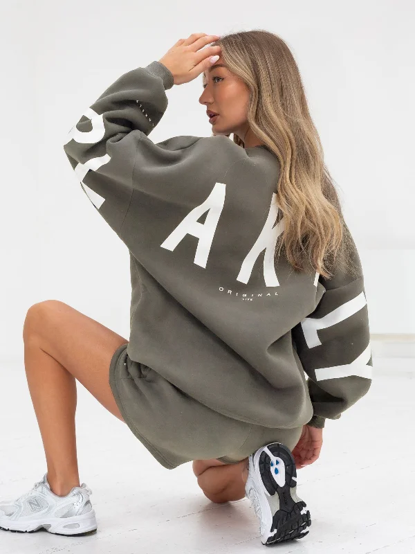 Isabel Oversized Sweater - Safari Green Neon Metallic Matte
