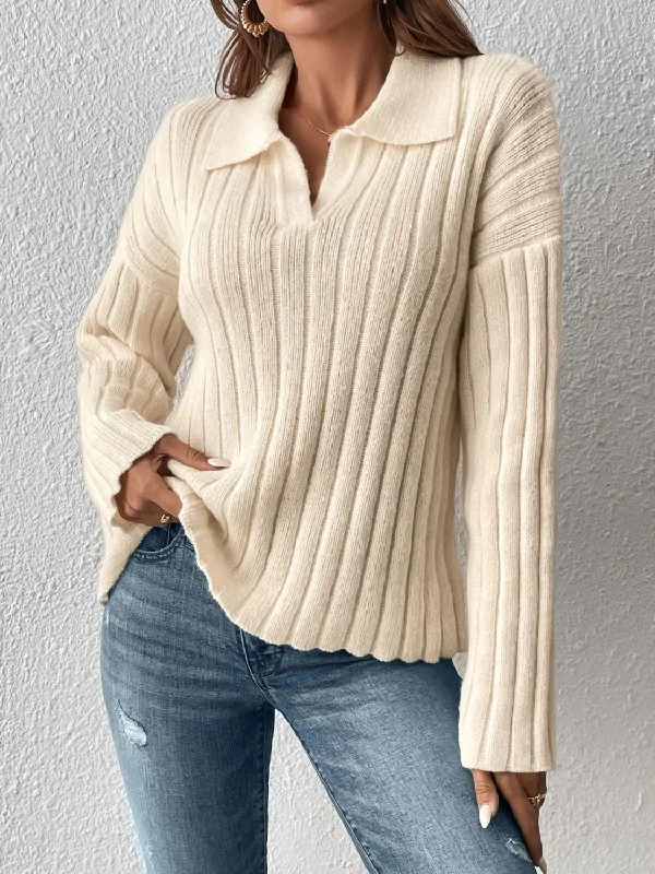 Blue Zone Planet |  Johnny Collar Long Sleeve Sweater Chenille Brocade Lace