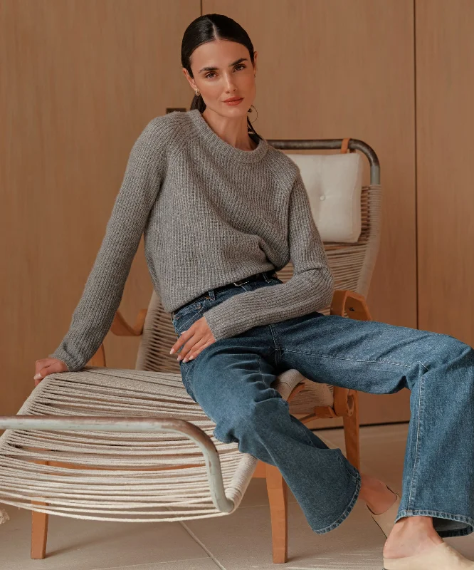 Cashmere Fisherman Sweater Sequined Glittery Shiny