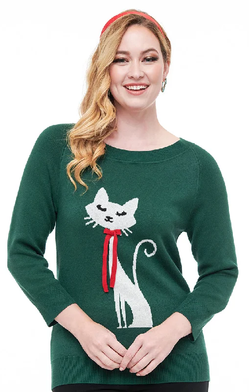Cat Bow Sweater by Unique Vintage Faux Fur Fabric Real Fur Fabric Shearling Fabric