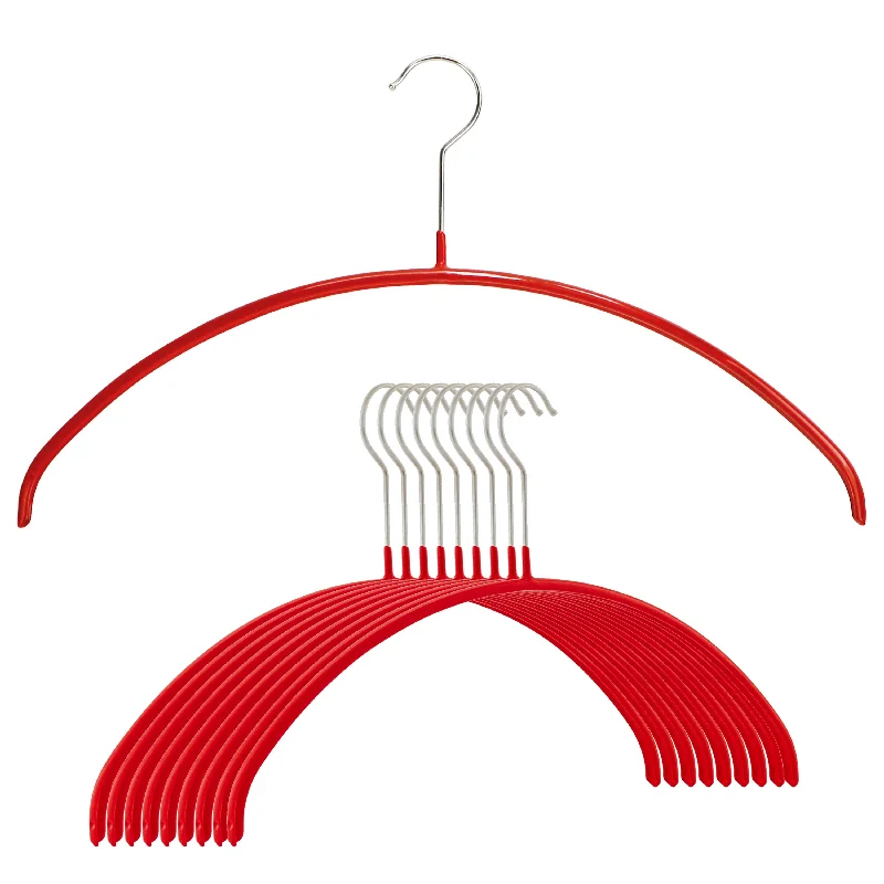 Euro Shirt, Sweater, Steel Non-Slip Clothing Hanger, Narrow Width, Model 36-P, Red Stylish Fashionable Trendy Euro Shirt, Sweater, Steel Non-Slip Clothing Hanger, Narrow Width, Model 36-P, Red Stylish Fashionable Trendy