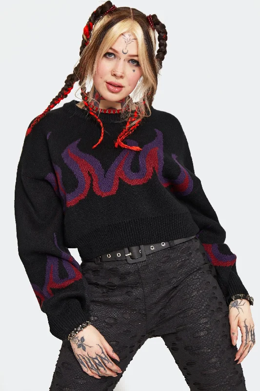 Flame Sweater by Jawbreaker Cashmere Blend Cotton Blend Poly Blend