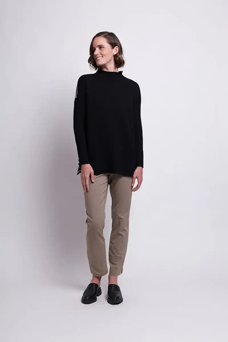 Foil Next Step Sweater Turtle Neck Boat Neck Asymmetrical Neck