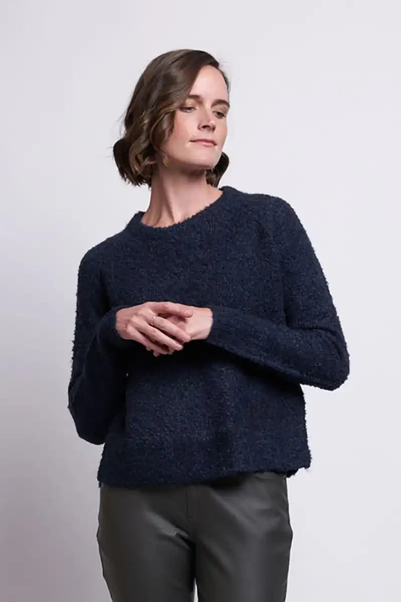 Foil Raglan to Riches Sweater in Blue Graphic Sweater Embroidered Appliqued