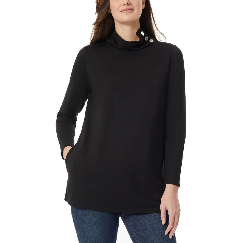 Jones New York Womens Button Tunic Sweater Open Front Closed Front Wrap Front