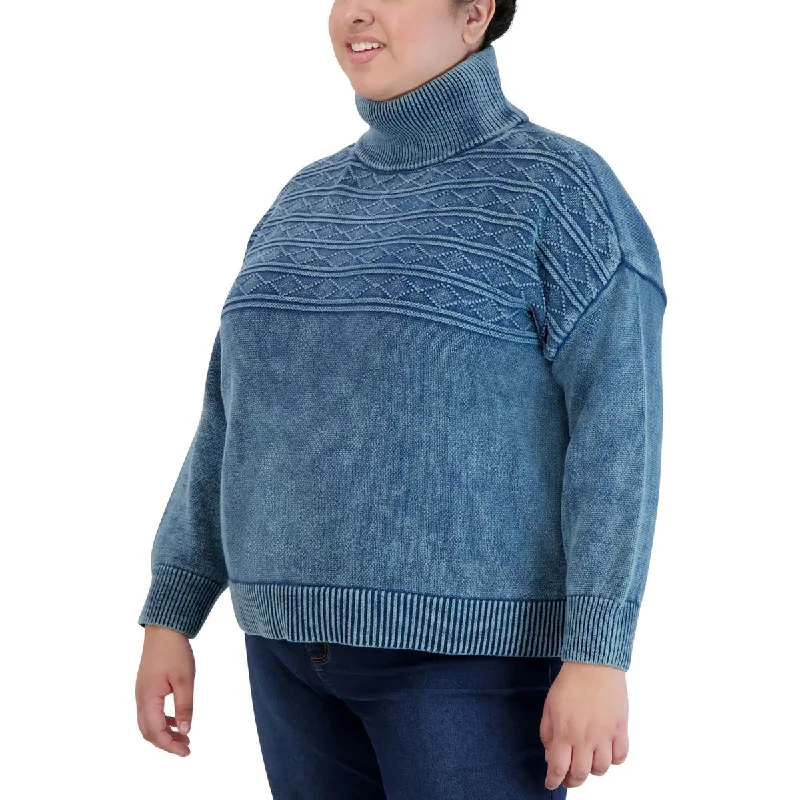 Jones New York Womens Plus Cable Knit Ribbed Trim Turtleneck Sweater Knit Fabric Woven Fabric Fleece Fabric Jones New York Womens Plus Cable Knit Ribbed Trim Turtleneck Sweater Knit Fabric Woven Fabric Fleece Fabric